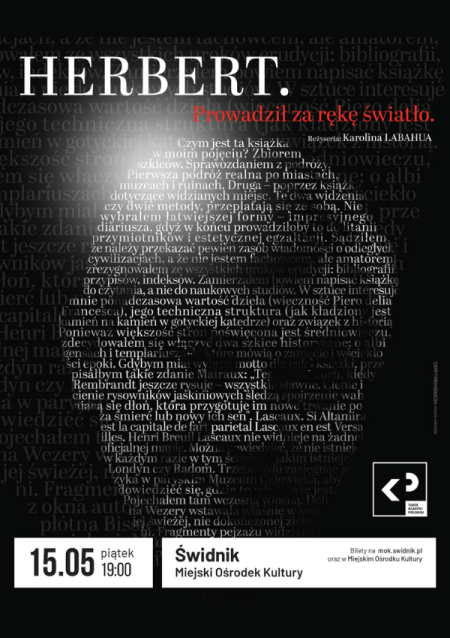 spektakl "Herbert. Prowadził za rękę światło" - Teatr Klasyki Polskiej